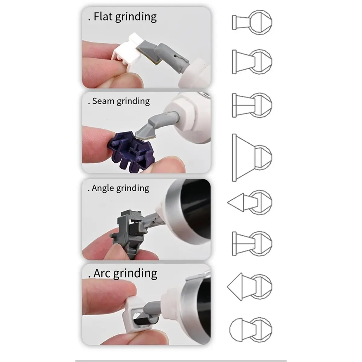 Multi-use Gear Replacement Grinding Head for Reciprocating Electric Polishing Sander Mini Sanding Tools for Plastic Model Parts