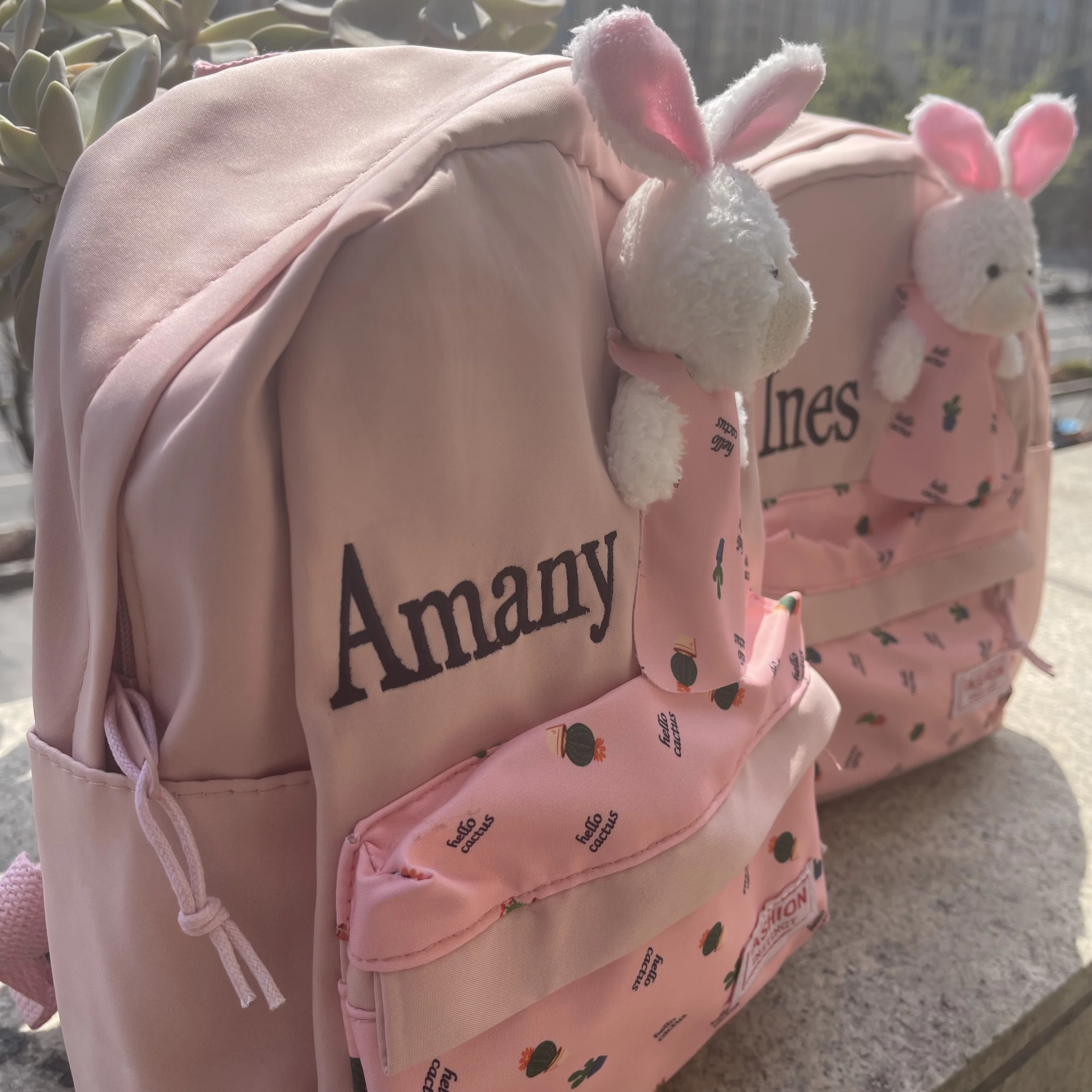 Sac à Dos Personnalisé pour Garçons et Bol, Interrupteur Petit Lapin, Nom de Princesse, Maternelle, Collation