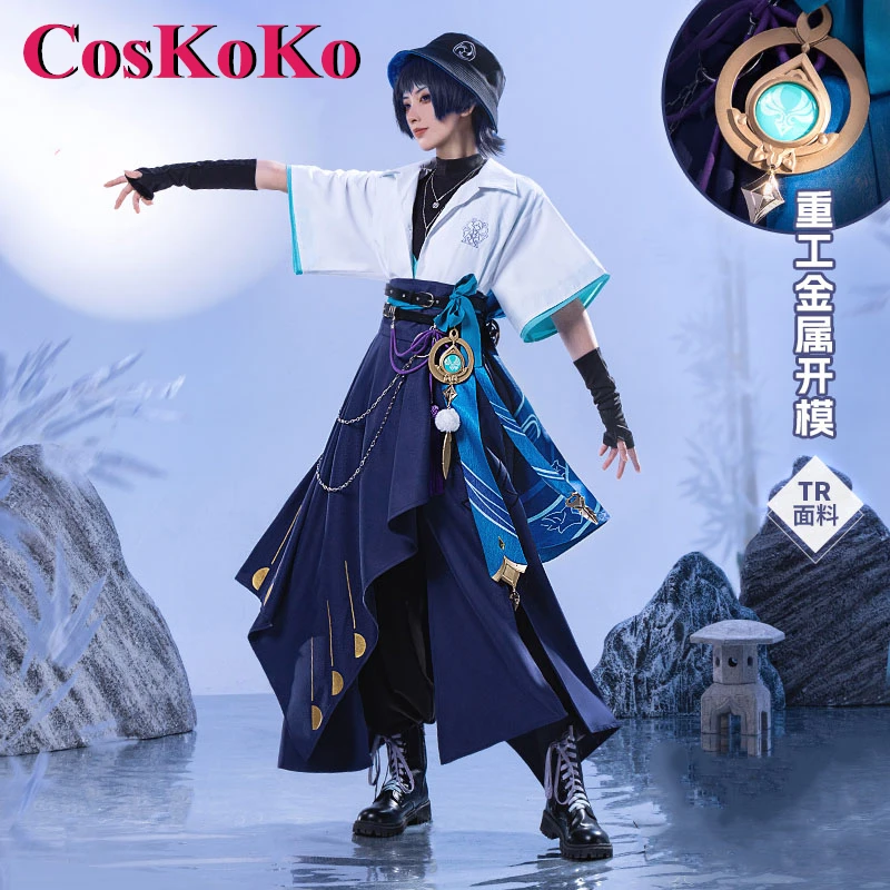 

CosKoKo Wanderer/Scaramouche Cosplay Game Genshin Impact Costume Tiansheng Daily Fashion Handsome Uniform Role Play Clothing New