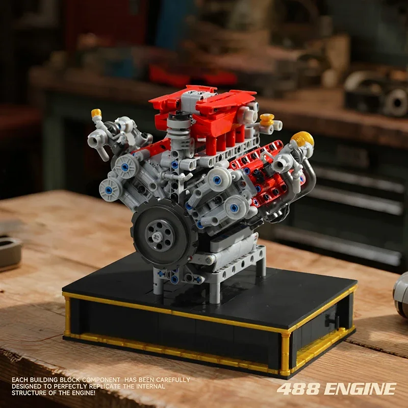 Nowe 488 Super Samochody Wyścigowe Silnik Motorizowany Symulacja Techniczna Klocki Konstrukcyjne Zestawy Ozdoby Prezenty Urodzinowe dla Dzieci Dorosłych Chłopców