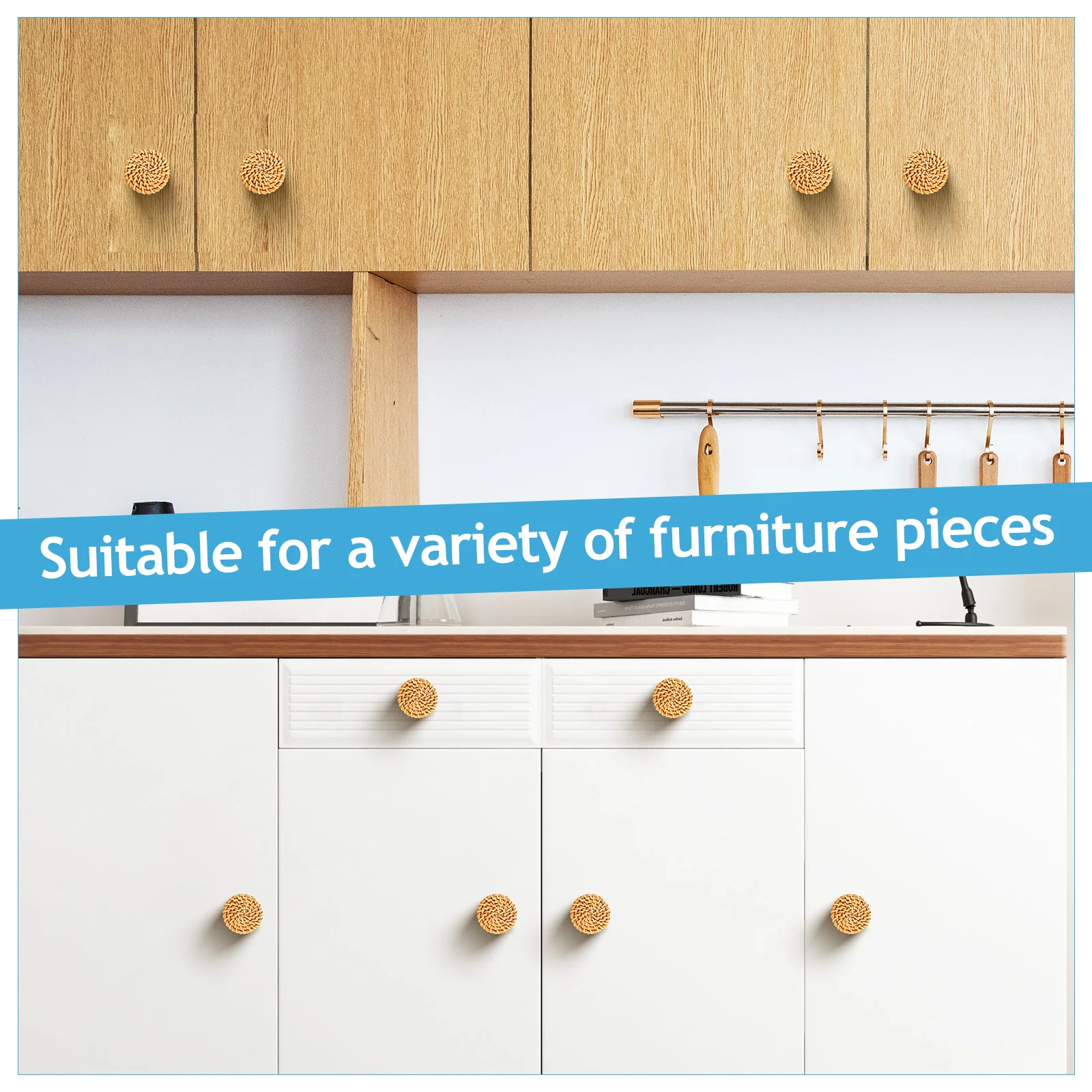 тканые круглые деревянные ручки