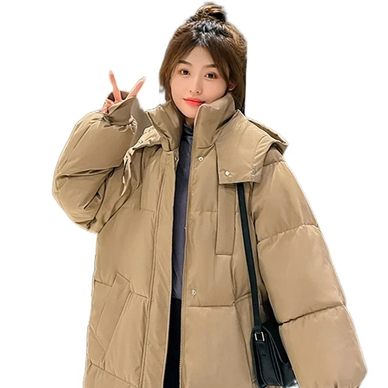

Winter and Autumn Women's White Duck Down Hoodies Puffer Jackets Coats Warm Windproof Black White Coats