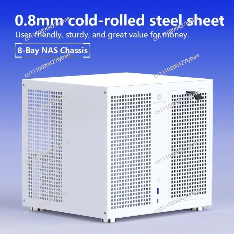 Sagittarius 8-Bay NAS Tower Case with Backplane,MATX,ATX Power Supply,Optimized for Synology UNRAID ,Full-Height PCIe Expansion - view 4