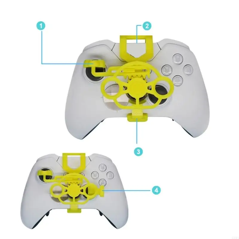 Q5WA Gaming Wheel Mobile Moboystick 3D Mini Steering Wheel for Case Add for One X S Controller Access