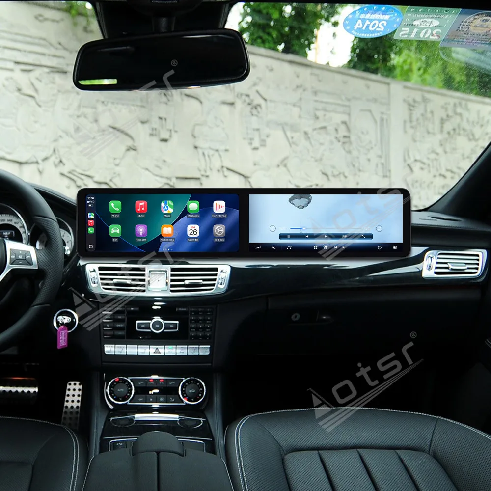 

12,3-дюймовый двойной экран Qualcomm Android автомобильный мультимедийный автомобильный для Mercedes-Benz CLS 2012 ~ 2017, GPS-навигация, автомобильный радиоприемник