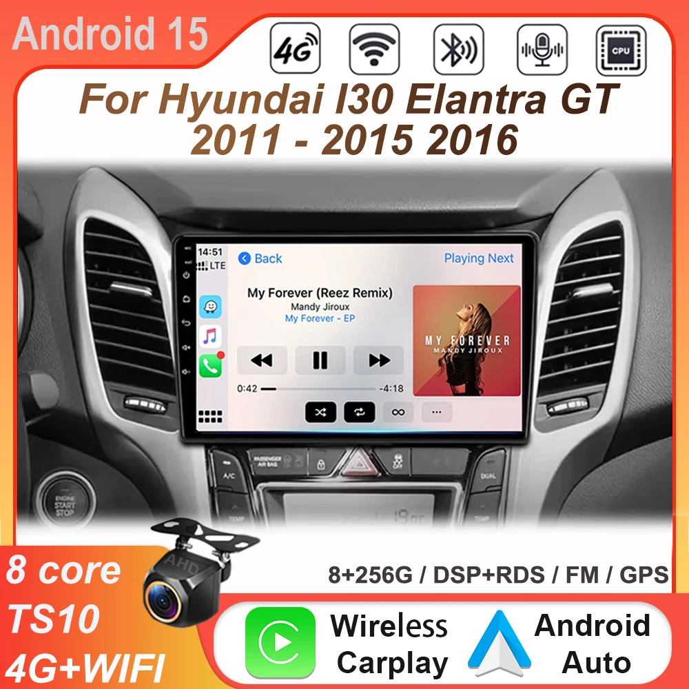 

Car radio For Hyundai i30 Grand Elantra Grant 2011-2017 Carplay Android Auto Video Head Unit Stereo Multimedia Player 2Din DVD