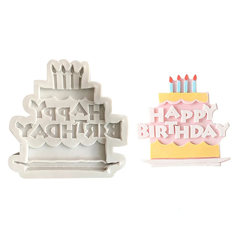 Buon compleanno lettere inglesi torta stampo in Silicone caramelle gelato stampo strumenti di cottura fai da te fondente pasticceria stampo al cioccolato