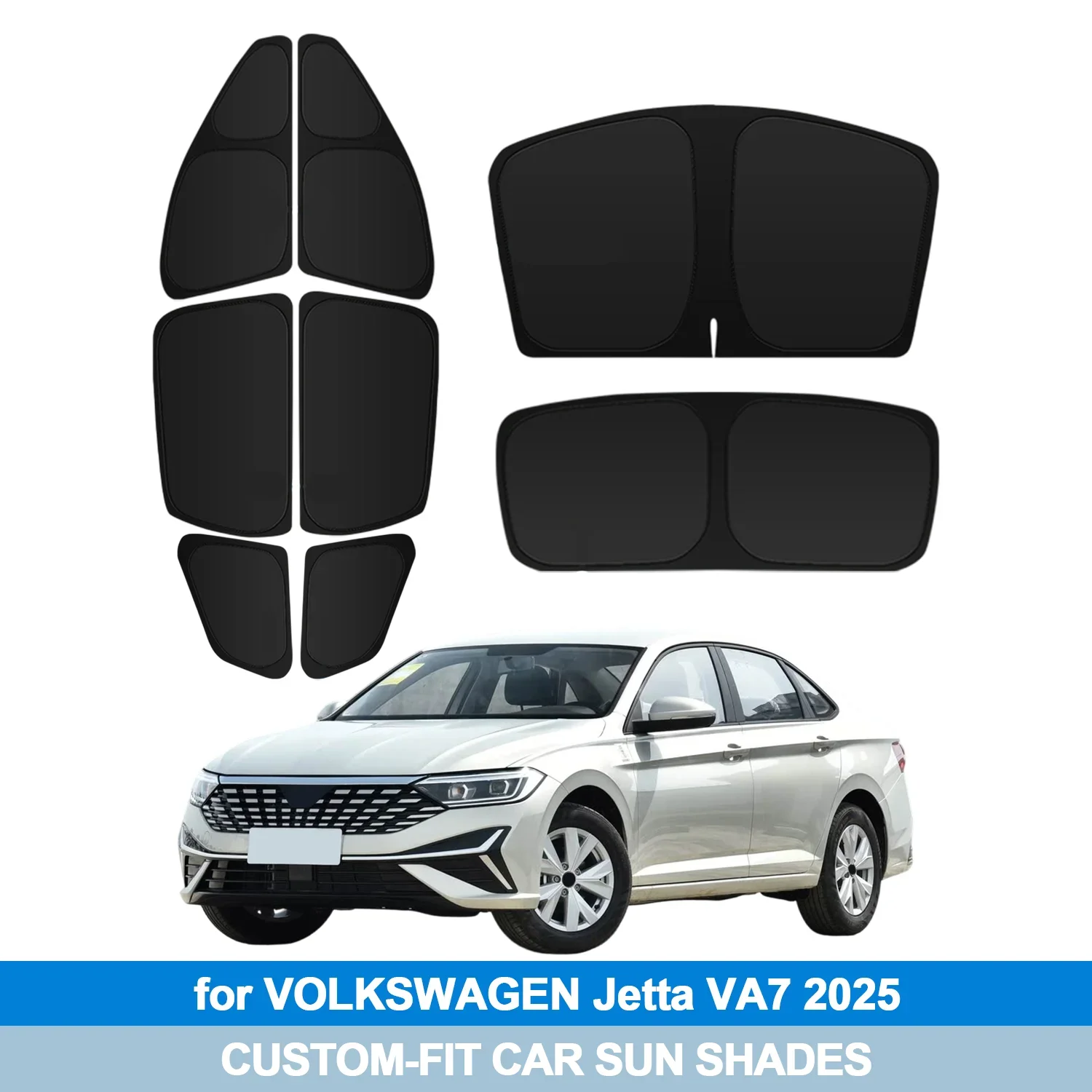 

For VOLKSWAGEN Jetta VA7 2025 Windshield Sun Shade Side Window Shades Cover Sun Visor Shield Privacy Protection