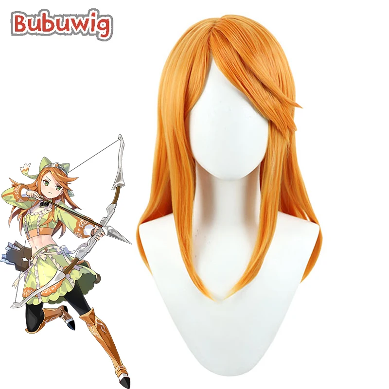 

Bubuwig Synthetic Hair Etie Cosplay Wigs Fire Emblem Engage Etie 58cm Women Long Straight Orange Party Wigs Heat Resistant