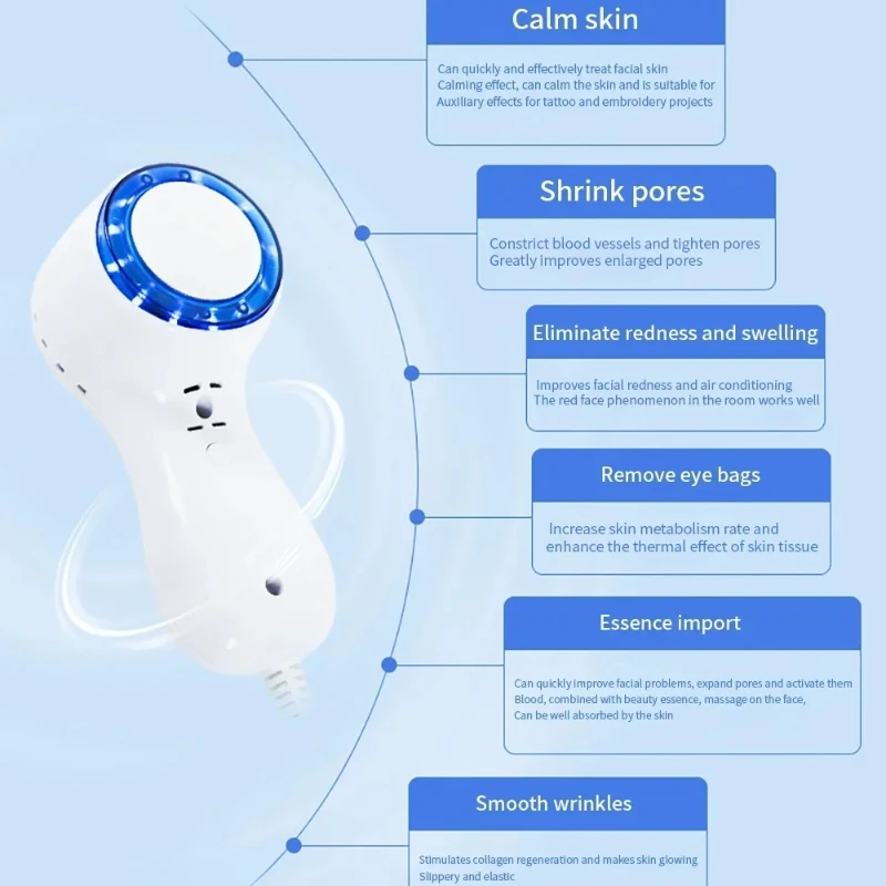 ブルーフォトンスキン冷却コールドハンマーマシン冷湿布スキンクーラーフェイシャル腫れを軽減毛穴を縮小アイスクーラービューティーケア