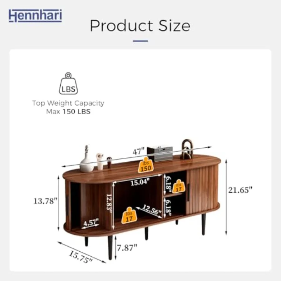 حامل تلفزيون مخدد مع باب منزلق ومركز ترفيه حديث مع خزانة تخزين وأدراج لغرفة المعيشة في منتصف القرن #3