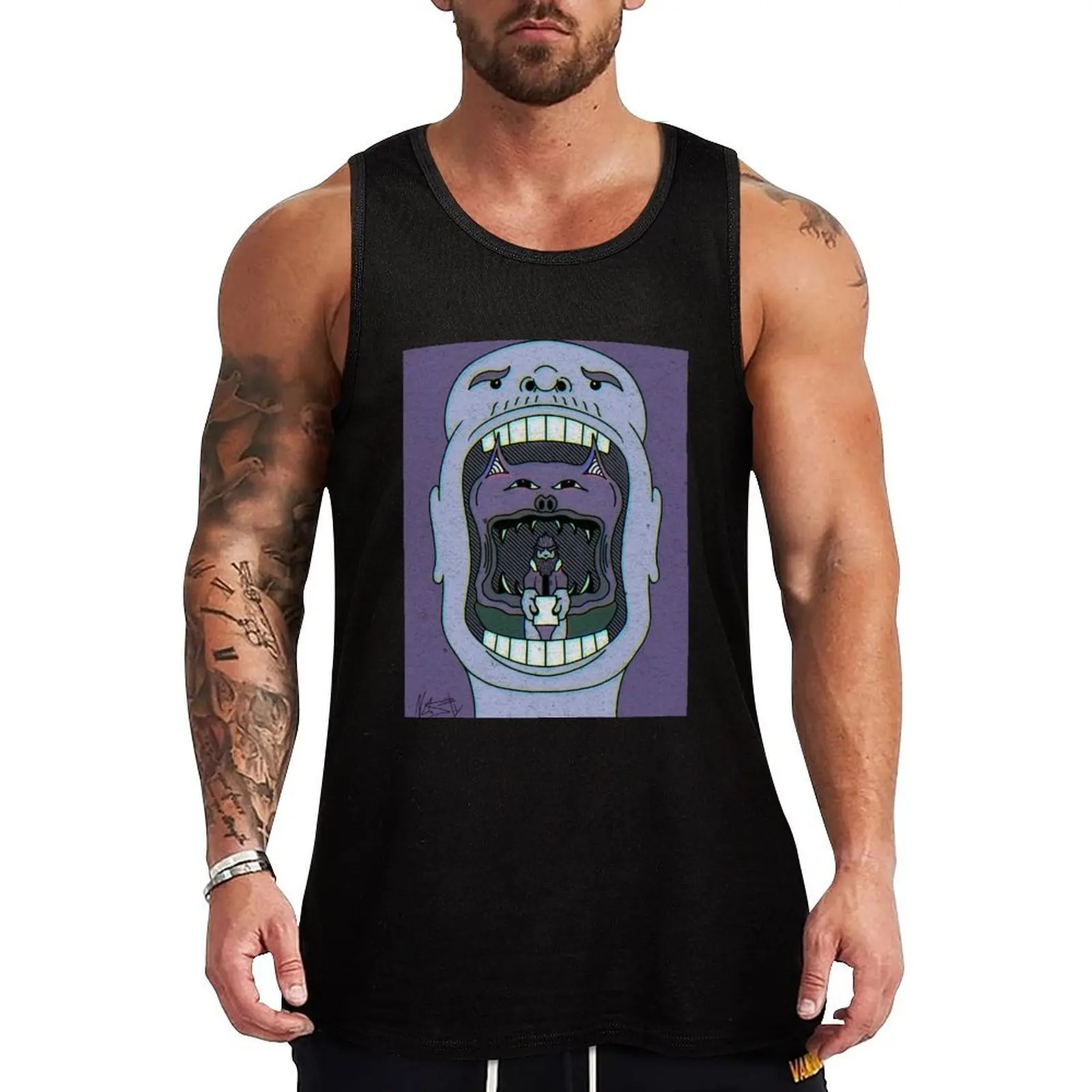 

Open Wide - Purp Tank Top Workout Running Tank Top Lightweight Breathable Wear