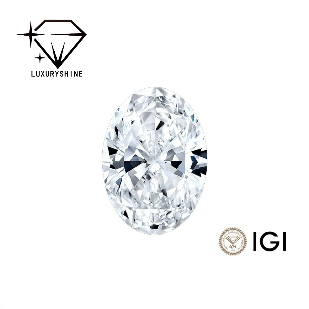 

LuxuryShine VS1-VVS2 1-15 карат, выращенный в лаборатории бриллиант овальной формы, цвет D-F, огранка 3EX с сертификатом IGI, свободные бриллианты, ювелирные изделия на заказ