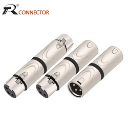 1pc XLR Male to Male & XLR Female to Female 3PIN Adapter Connector Compatible with Microphone,Mixer,Silver