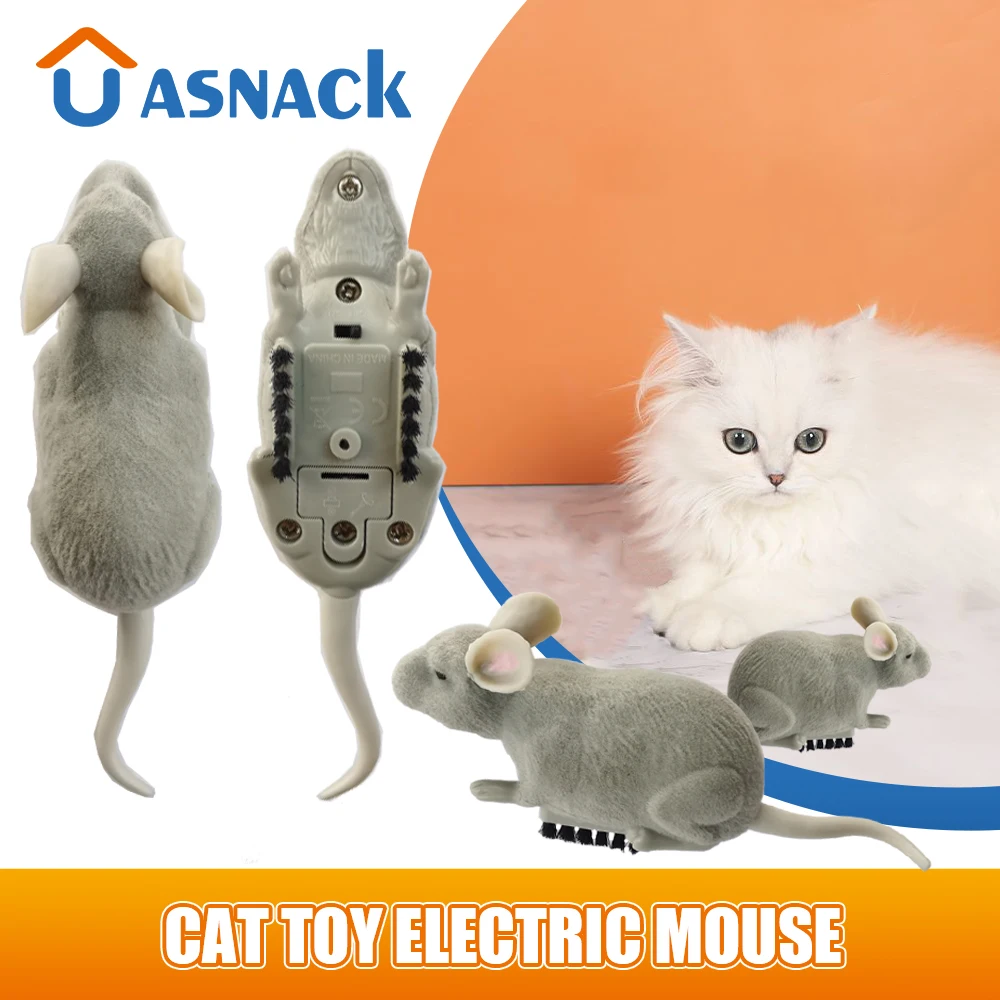 Jouets de souris électrique pour chat, robot d\'évasion automatique, vibration inoling, à piles, en peluche, jouets d\'interaction pour animaux de