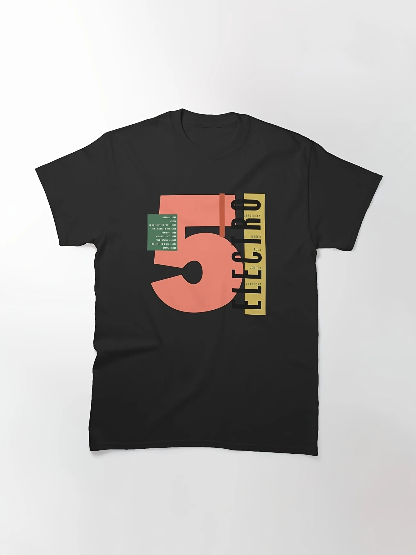 Men's Retro Hip Hop Graphic T-Shirt  Electro 5 Design Black Casual T-Shirt, Comfortable All Seasons  graphic t shirts