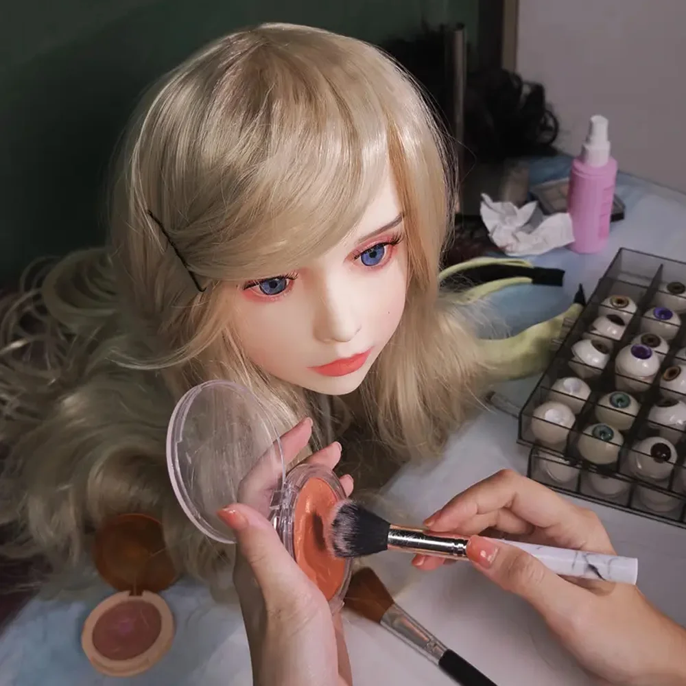 نموذج رأس أنثى جديد، بشعر ذهبي، نسيج بشرة واقعي، مصمم لمصففي الشعر، يمكن تخصيصها بنفسك #6