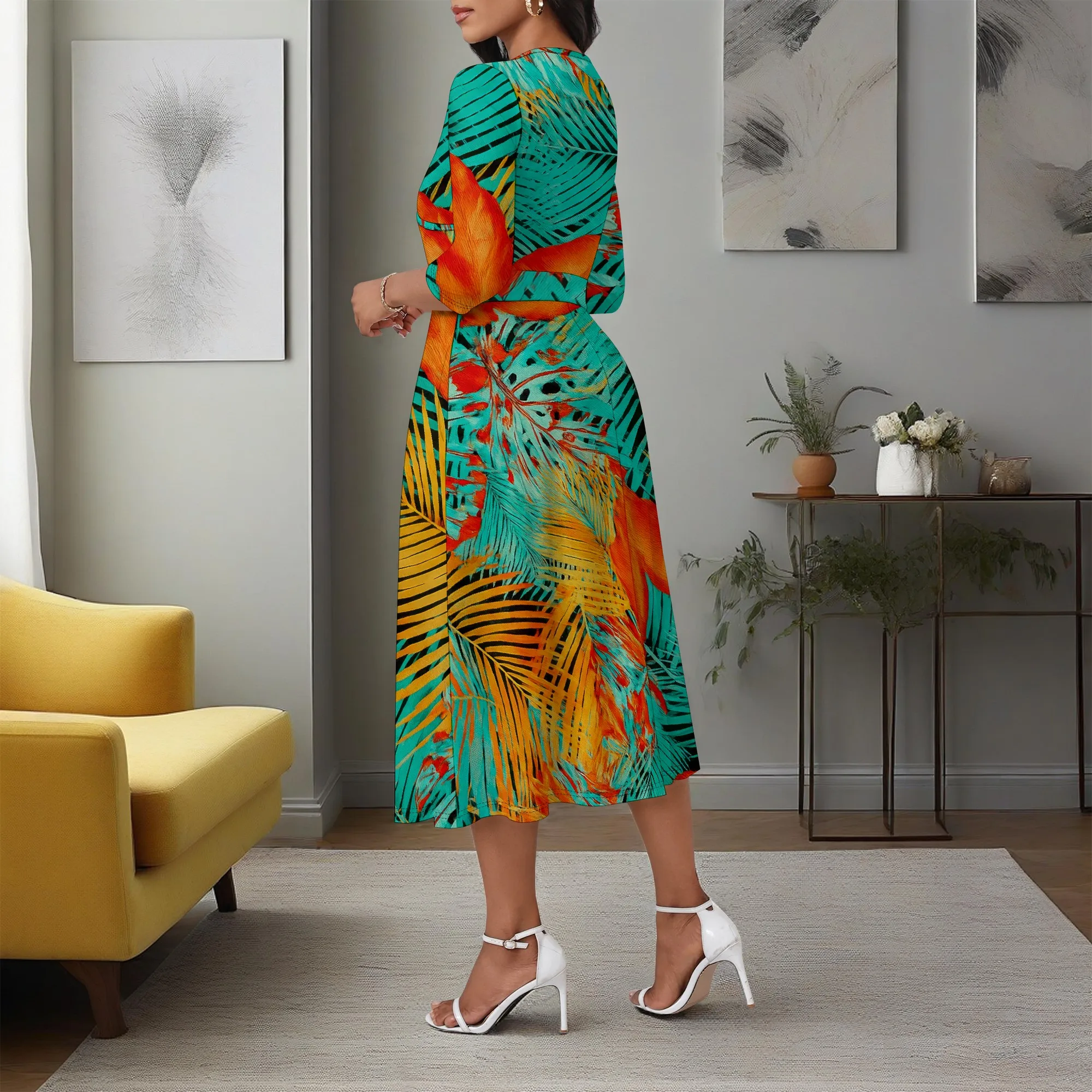 Summer Dresses for Women 2025 Casual Cute Square Neck Puff Short Sleeve Dress