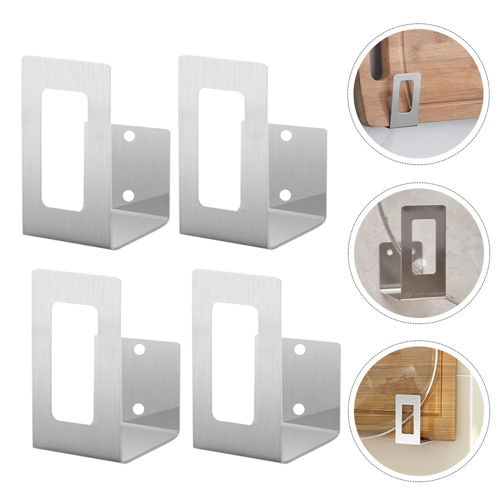 

4 Pcs Pot Lid Holder Chopping Board Utensils Hook Wall Hanging Hooks Mounted Pan Racks Cover Organizer