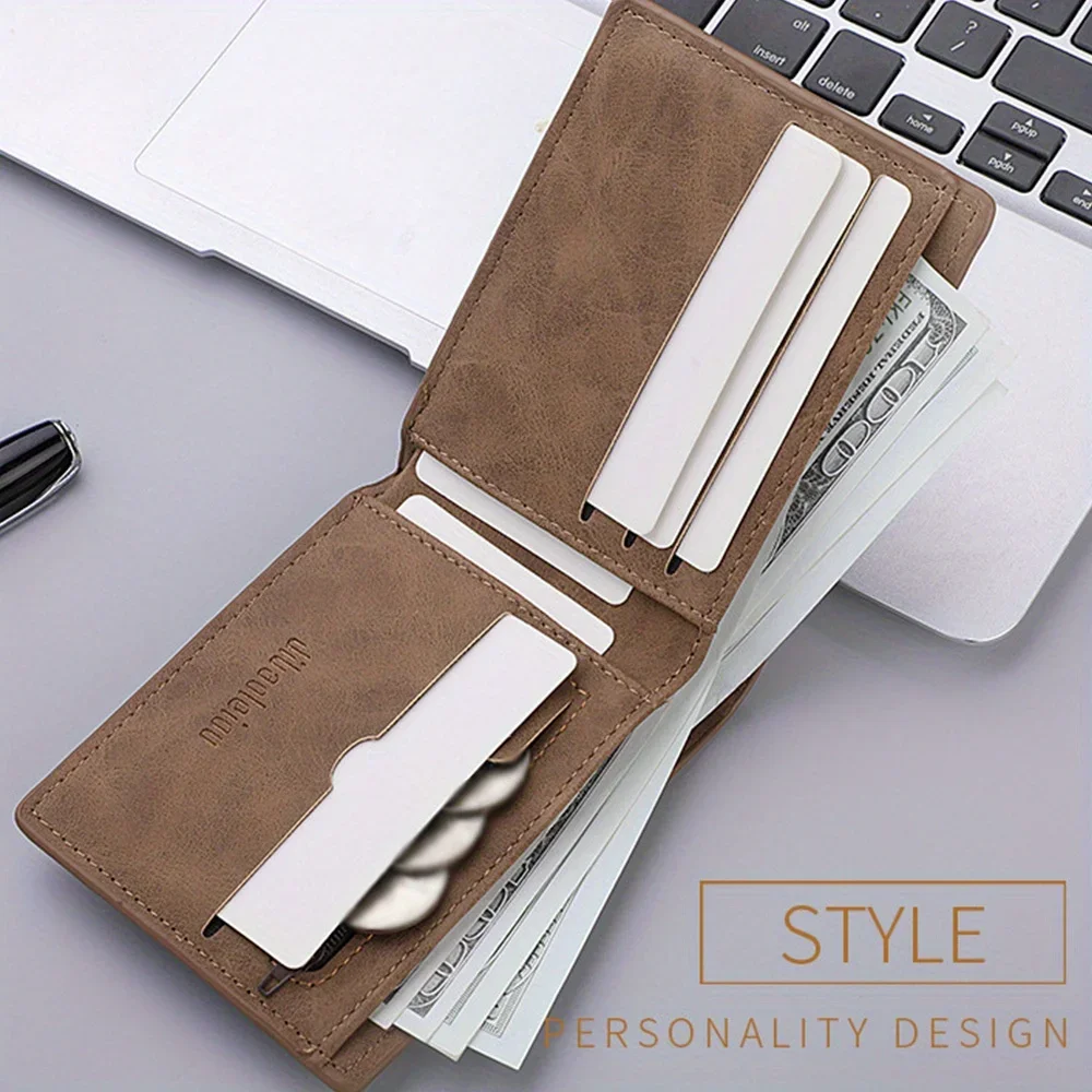 RFID Blocking Slim Wallet for Business Compact Multi-Card Slot Mini Wallet card holder Birthday Gift Ultrathin Men's Wallet