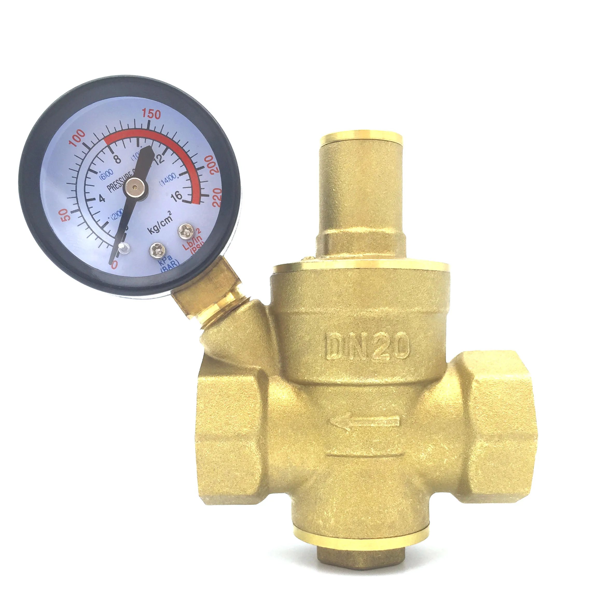 

DN15-50 Brass Water Pressure Reducing Maintaining Valve 1/2-2" Regulator Adjustable Relief Valve Gauge for Water Oil Gas Valve