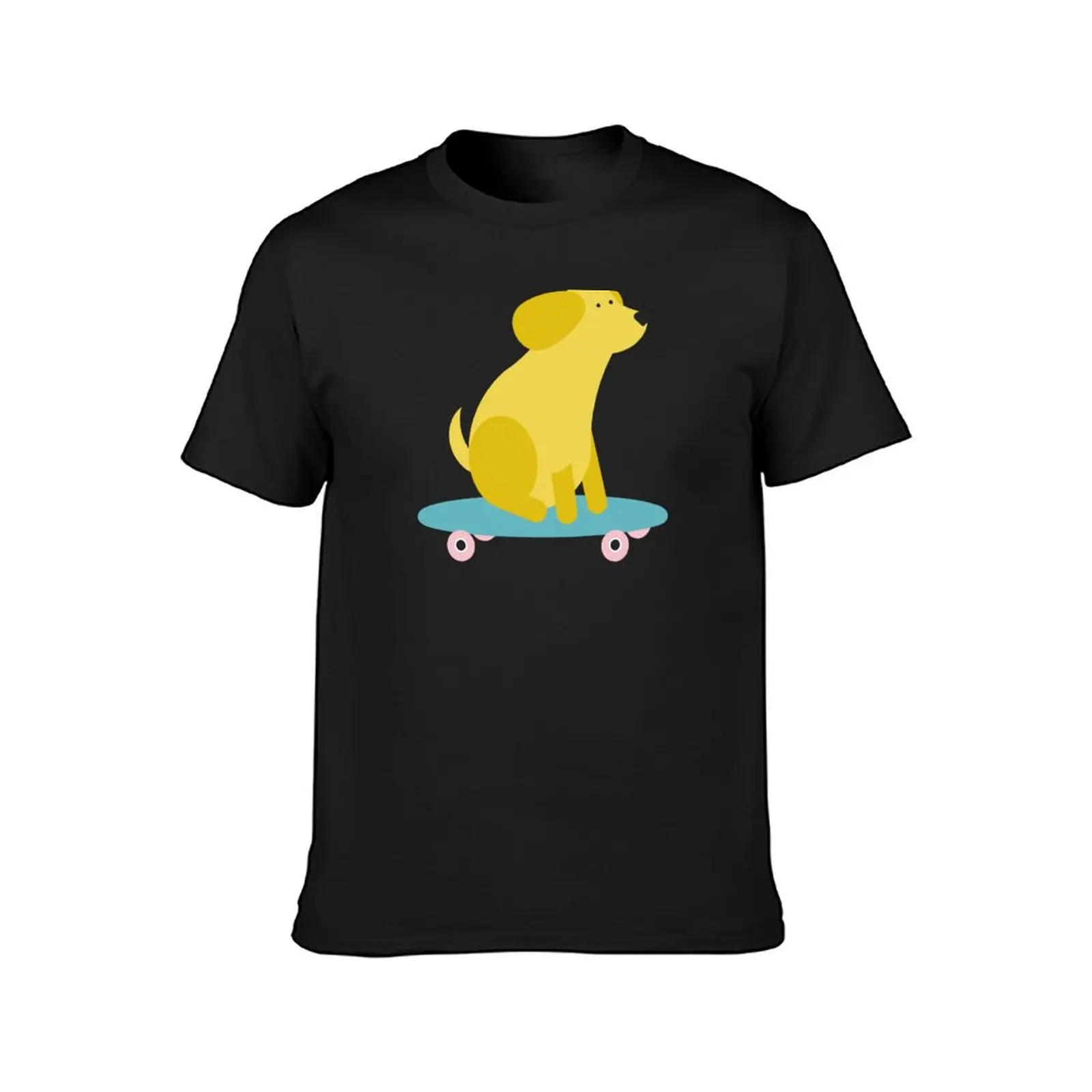 Skateboarding Dog T-Shirt plain graphics Men's cotton t-shirt