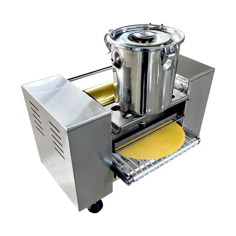 Automatic commercial durian crepe yarn making baked crepe yarn lasagna cake shell duck pancake machine