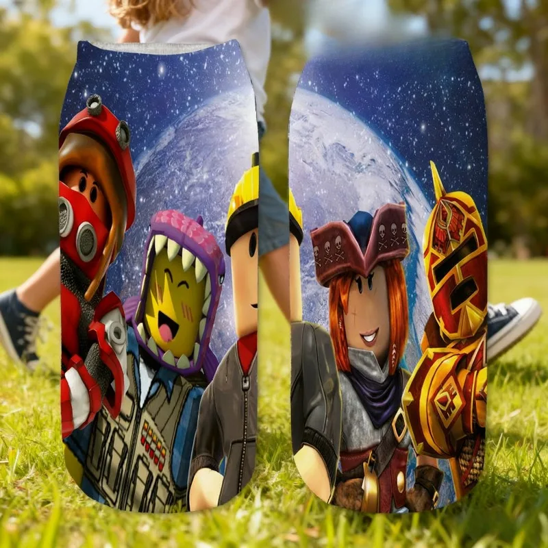 

Популярные носки с героями мультфильмов ROBLOX, персонализированные и креативные дышащие короткие носки с принтом, осень и зима, сохраняющие тепло