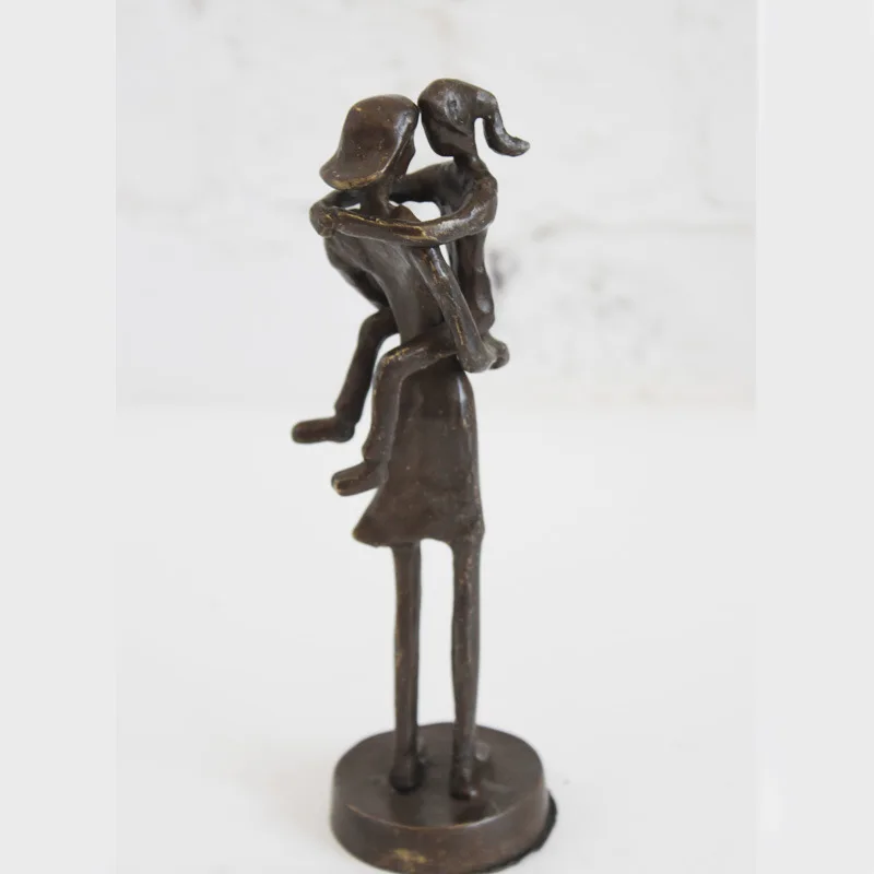 Abstract bronze Mother and child family metal antique sculptures statue handmade craft appreciation Anniversary gift