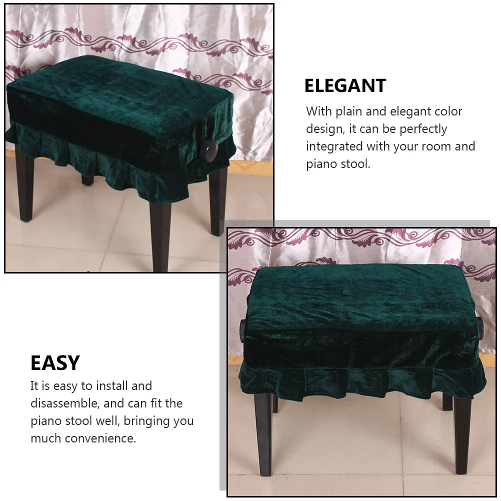 Dust Proof Piano Chair Cover Premium Fabric Scratch Resistant Easy Install Removable for Living Hotel Piano Stool