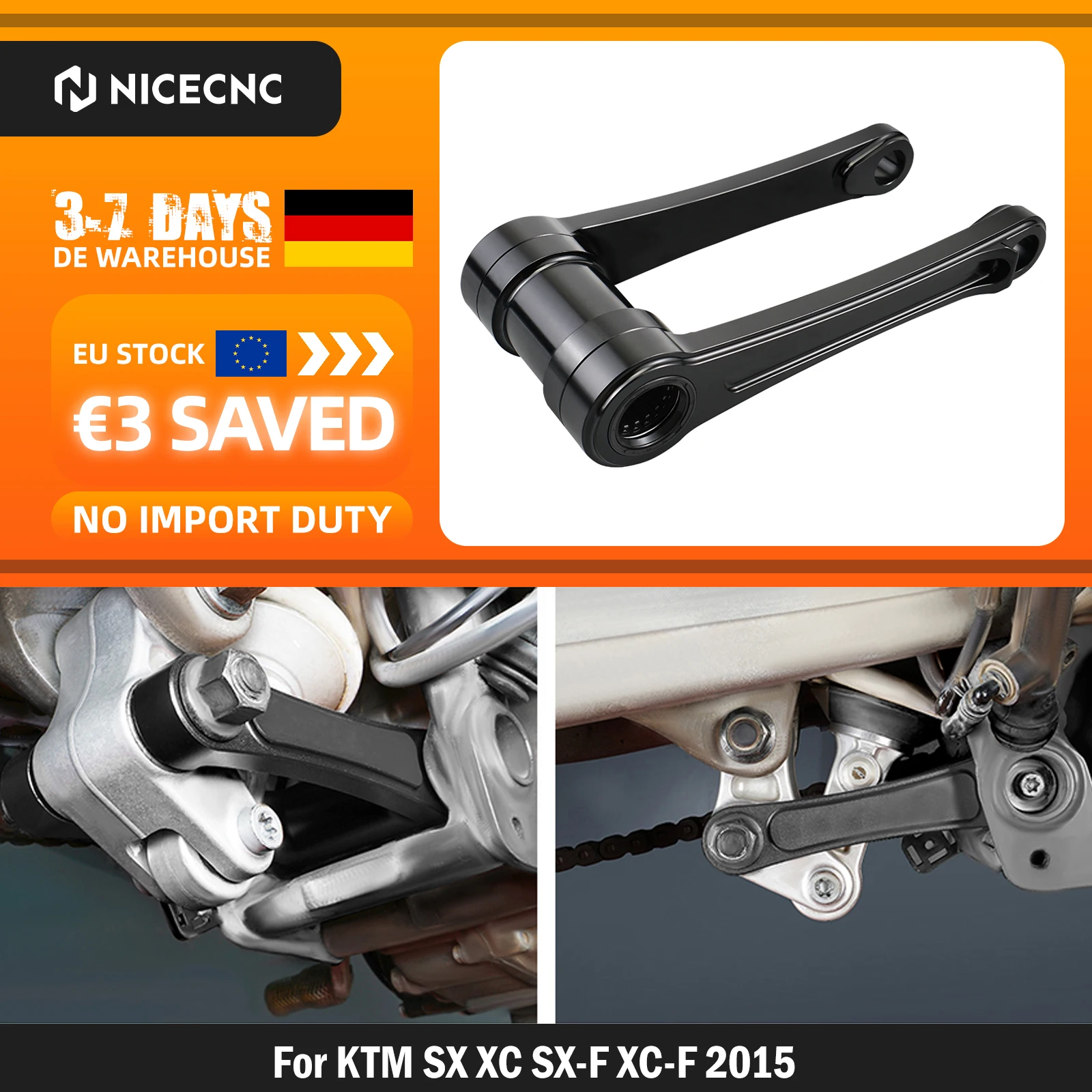 NICECNC Für KTM SX 125 SX 150 SX 250 XC 250 XC 300 XC-F 350 SX-F 250 SXF 450 2015 Motorrad 20-30 mm Tieferlegungs-Link-Kit Für Husqvarna TC 125 FC 250 FC 350 FC 450 2015