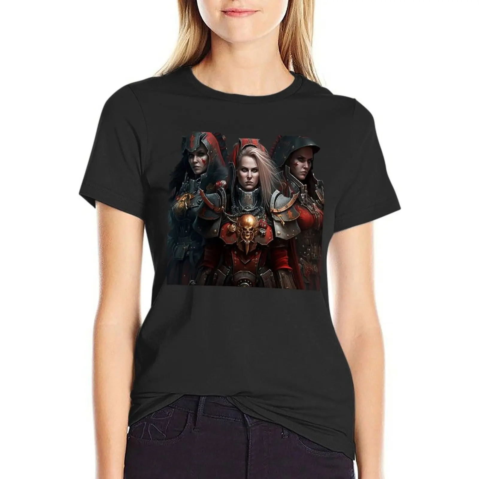 

Battle Sisters T-Shirt Blouse sweat vintage clothes Women t-shirts