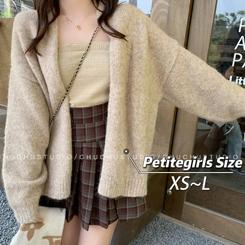 150 Little short knit Cardigan Femininity advanced sense lazy sweater coat xs tall short autumn winter