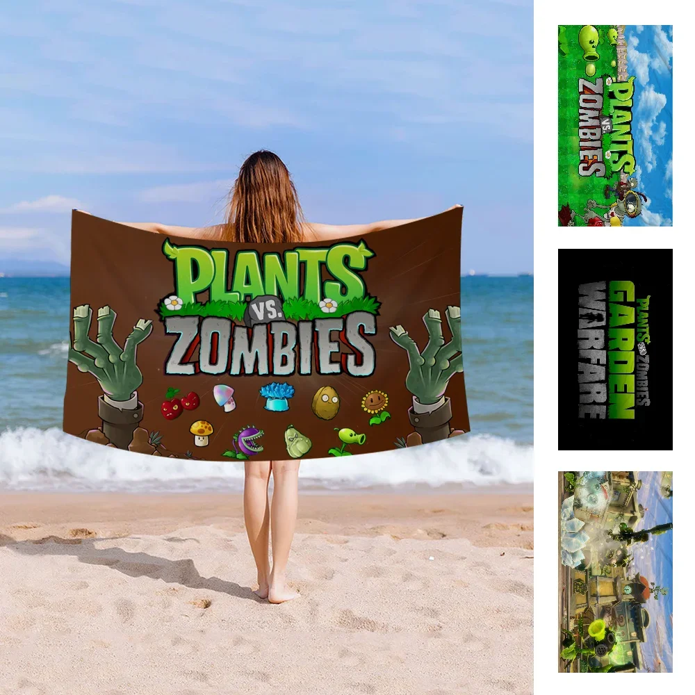 Game P-Plants vs. Zombies Towel Microfiber Beach Towel Absorbent Quick dry Soft Yoga Swimming Resort Mountain Climbing Towel