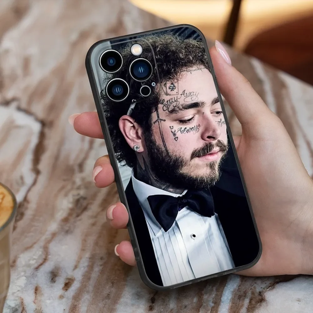 Post M-Malone Phone Case For iPhone 16,15,14,13,12,11,Pro,X,XS,Max,XR,Plus,Mini Soft Silicone Black Shockproof TPU