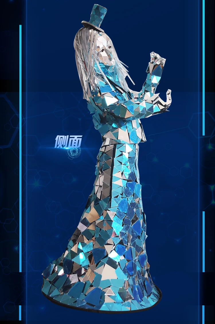 2026 جديد ملابس رقص المرأة مرآة فستان ست قطع مجموعة GoGo الهذيان مهرجان الزي مرحلة الأداء مرآة زي yj124