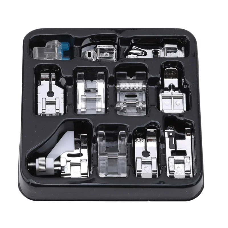 11PCS Sewing Machine Presser Foot Set Domestic Machine Foot Braiding  Knitting Foot Parts Sewing Accessories