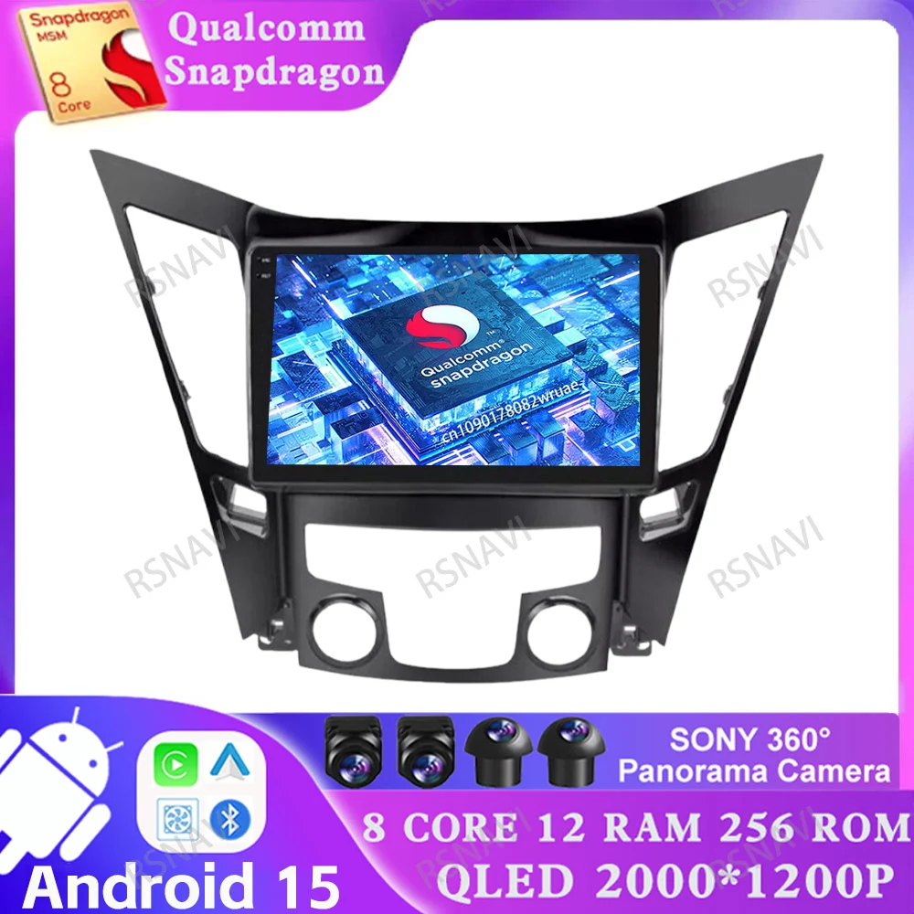 Rádio do carro android 15 para hyundai sonata yf android tudo-em-um 2009 - 2015 dacia duster cupra formentor acessórios da motocicleta bt