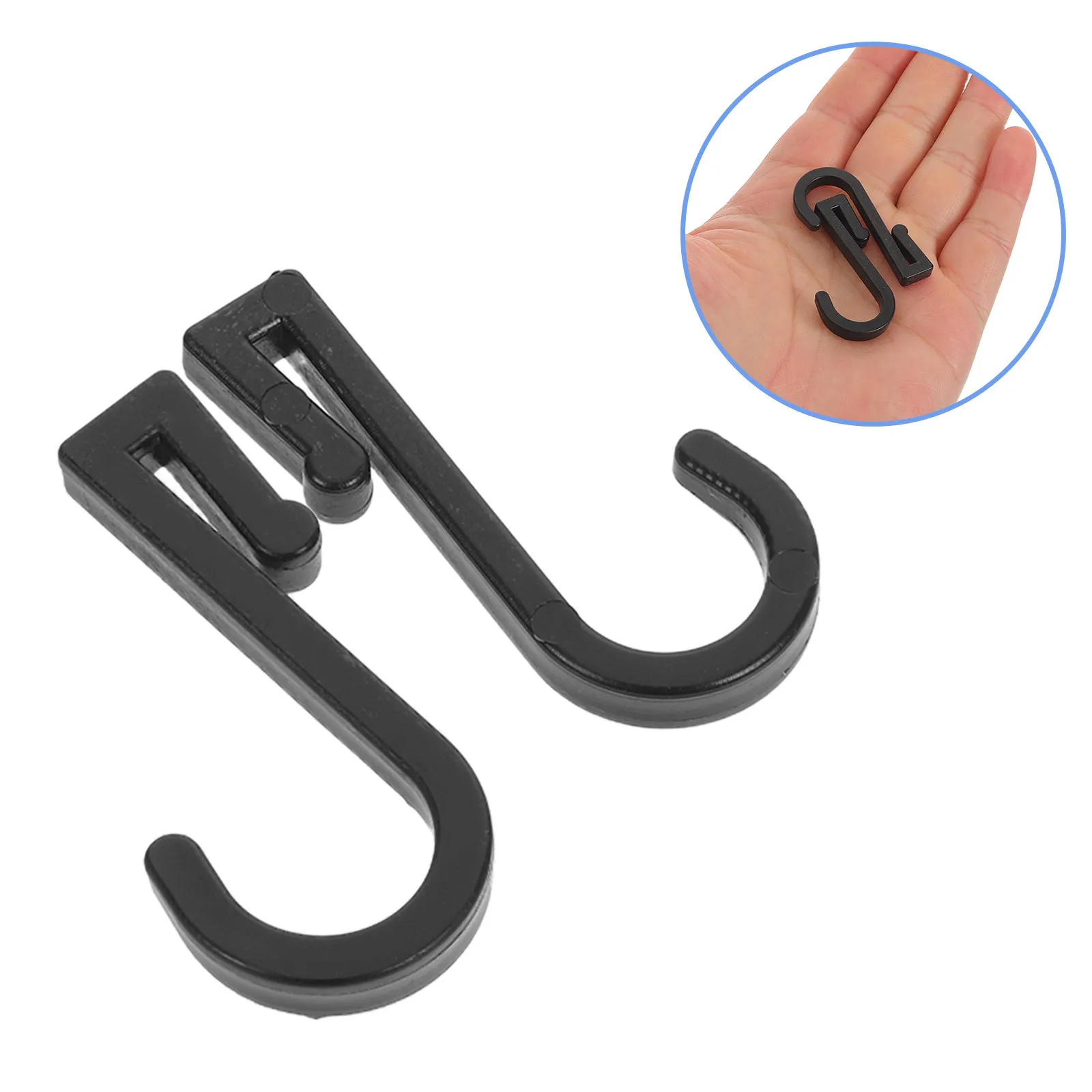 100Pcs Plastic S Hooks Heavy Duty Flat Design Installation for Kitchen Bathroom Shower Curtain Track Wire Shelf Garden