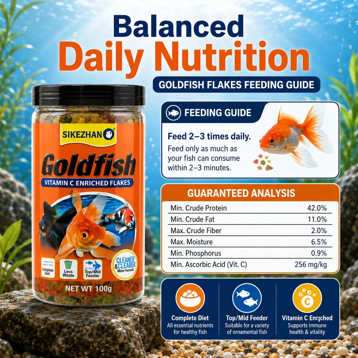 SIKEZHAN Fiocchi per Pesci Ros - Aquarium Fish Vitamin recensione e prezzo