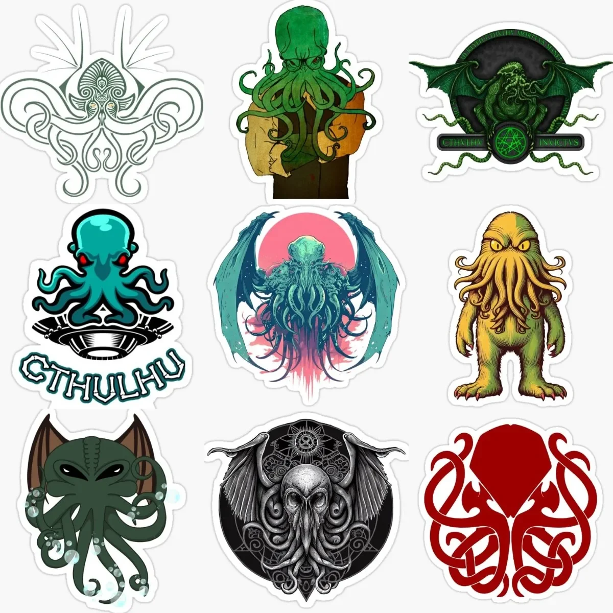 

Cthulhu Great Old Ones Octopus Monster Creative PVC Sticker for Decorate Wall Fridge Car Van Window Helmet Bumper Decal