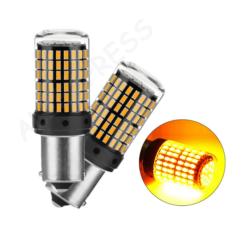 One Unit 1156-BAU15S LED Bulb Yellow Blinking Light for Trucks Super Bright