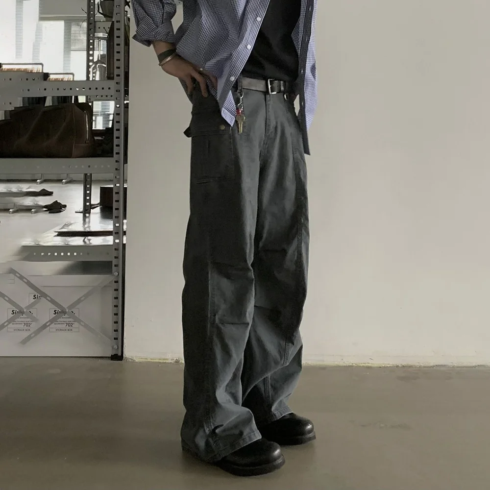 

Mens Trousers Cargo Simple Casual Pants Spring Streetwear Fashion Daily Versatile Campus Straight Pants Men'S Clothing 2025 New