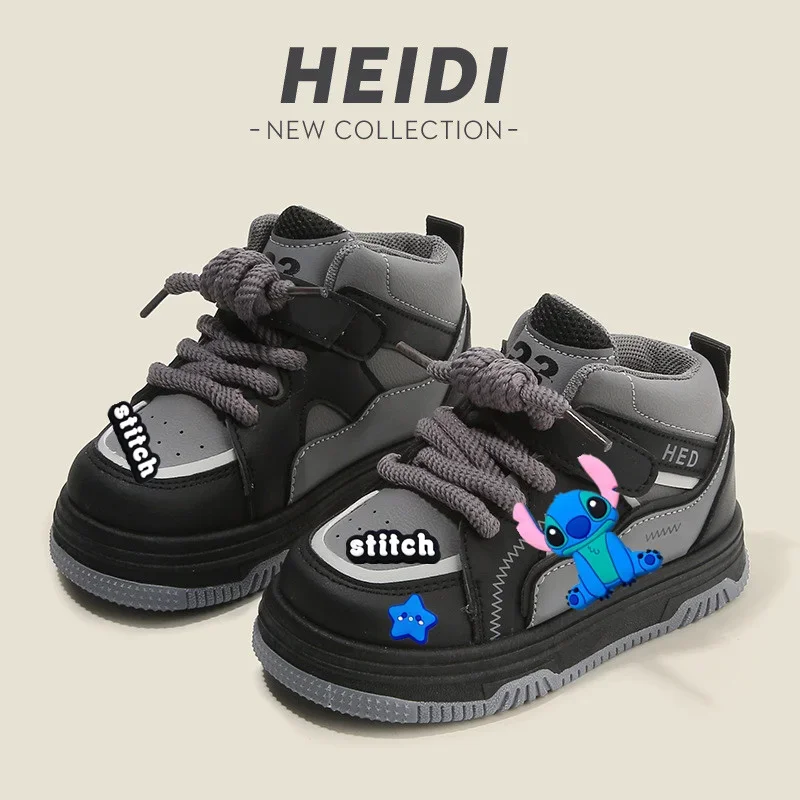 ディズニー ベビー 幼児用シューズ スティッチ ミッキーマウス キッズ スニーカー 春秋 男の子 カジュアルシューズ ハイカット 女の子 ボードシューズ ソフトソール