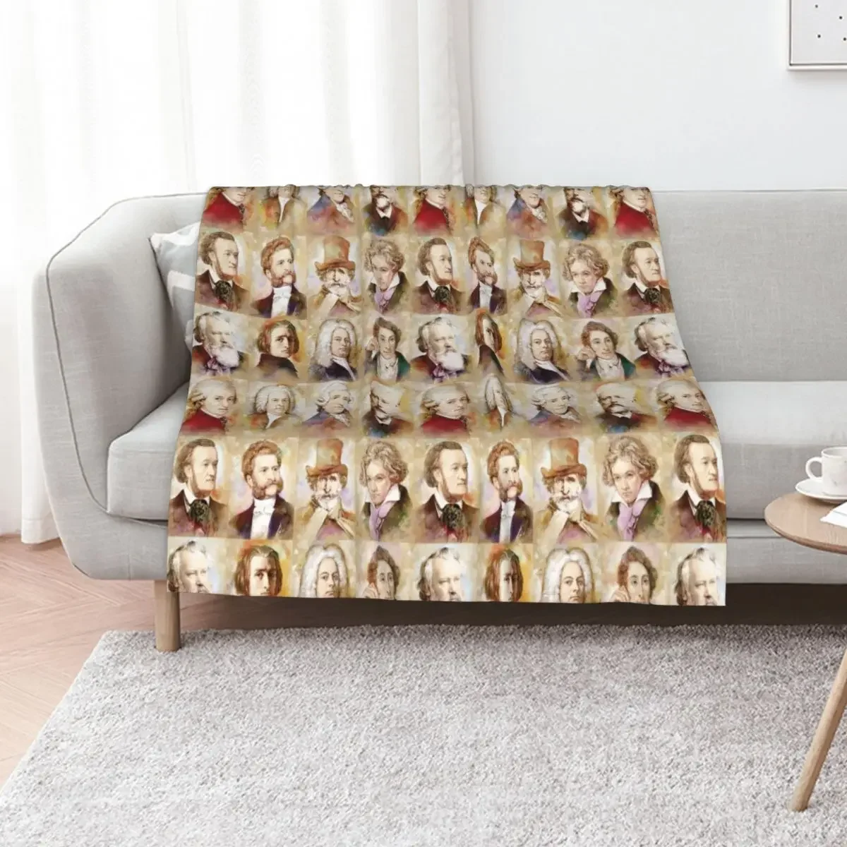 

Composers: Mozart, Bach, Beethoven and more Throw Blanket Warm manga Decorative Sofas Picnic Blankets