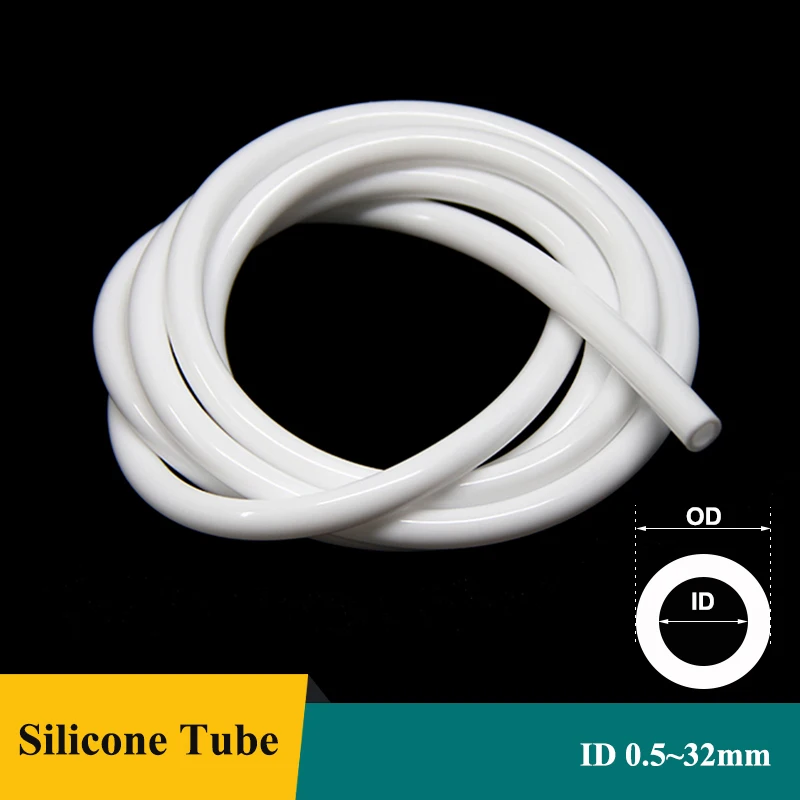 

1/3/5/10M White Food Grade Silicone Rubber Tube ID 0.5~32mm OD 1~38mm Nontoxic Flexible Aquarium Irrigation Garden Watering Hose