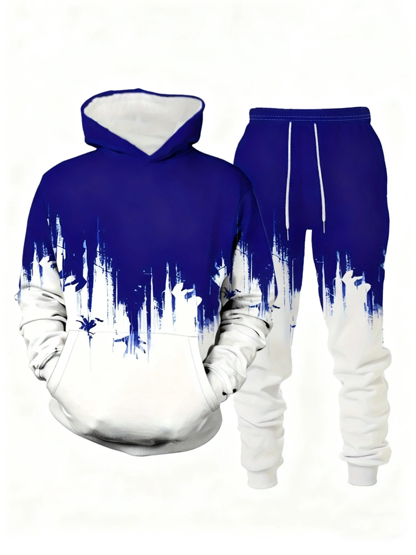 

Новое поступление, повседневный зимне-осенний комплект с капюшоном и брюками с 3D принтом граффити, спортивный костюм, комплект из 2 предметов, спортивная одежда, мужской костюм