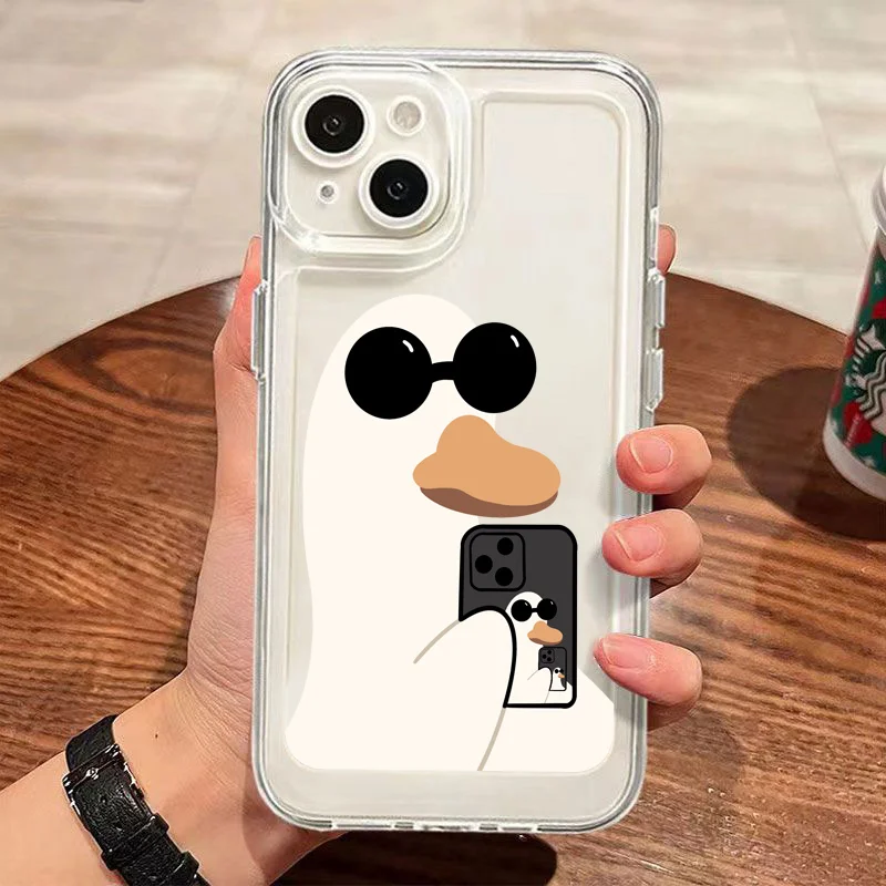 Coque de téléphone canard mignon pour Samsung Galaxy, A14, A34, A54, 5G, A52, A52S, A32, A15, A35, A55, S24, S23 Ultra, S22 Plus, S21, S20 FE, Note