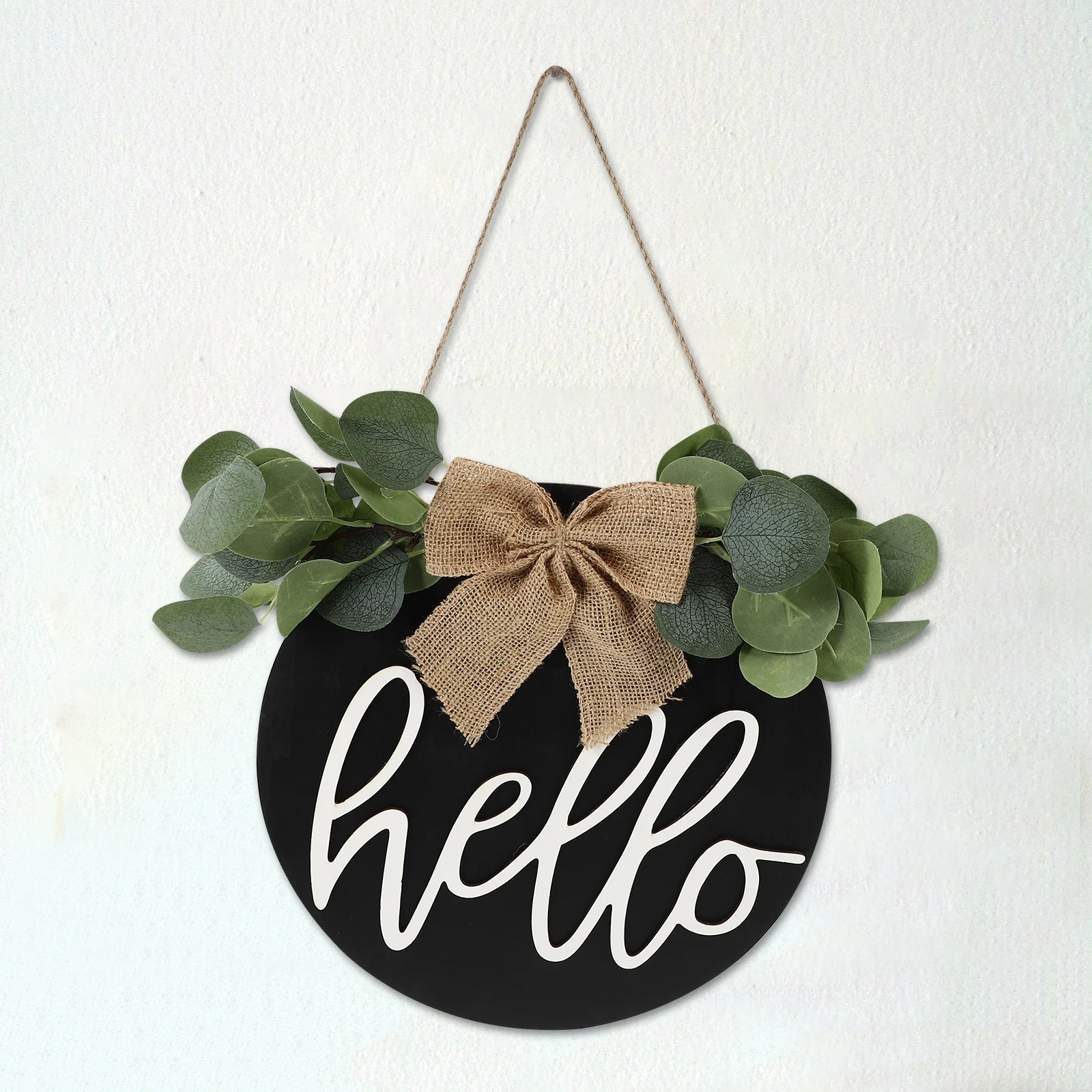 

Wooden Hanging Crafted Wood Plastic Cloth Material Retro Style Decor for Home Front Door Welcome Pendant