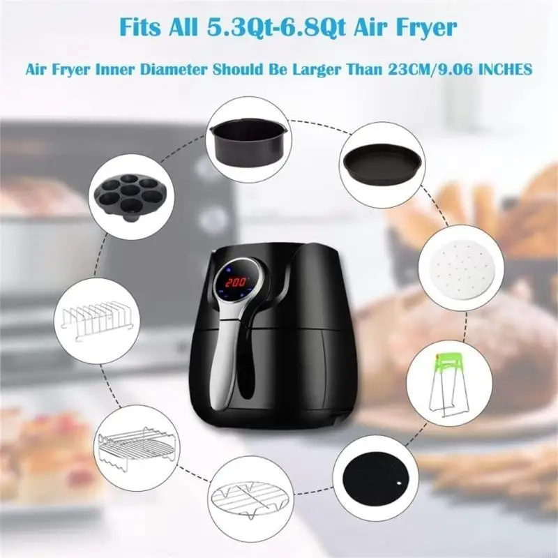 

Y5LF Silicone Baking Cup Cake Barrels Multifuntional Rack Air Fryers Tool for Cooking